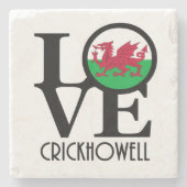 LIEBE Crickhowell Wales Steinuntersetzer (Vorderseite)