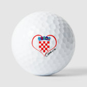 Liebe Croatia Golfbälle, kroatische Flagge, Herz Golfball (Vorderseite)