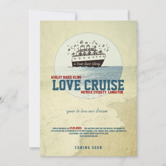LIEBE CRUISE-Gone zu leben unseren Traum! Hochzeit Einladung (Vorderseite)
