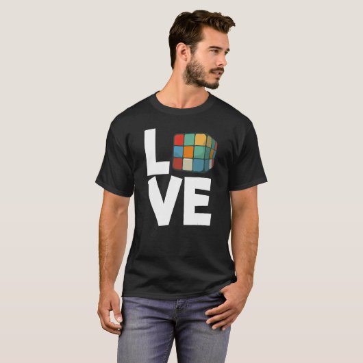 Liebe Cubing Puzzle Solving Cube Liebe Cubes Speed T-Shirt (Vorne ganz)
