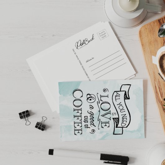 Liebe Cup Kaffee Worte Niedlich Freunde sagen Hall Postkarte