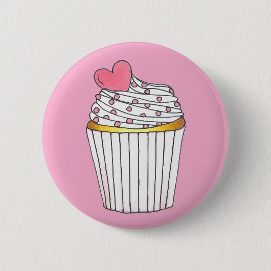 Liebe Cupcake Brautparty Geburtstag Button (Vorderseite)