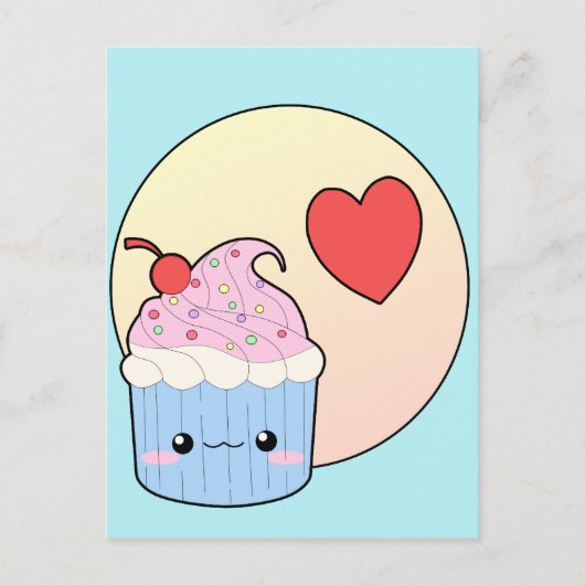 Liebe Cupcake Postkarte (Vorderseite)