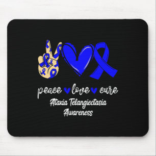 Liebe Cure Ataxia Telangiectasia Blue Ribbon Aware Mousepad