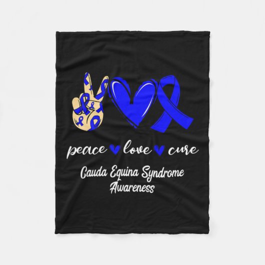 Liebe Cure Cauda Equina Syndrom Blaues Bewusstsein Fleecedecke (Vorderseite)