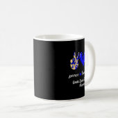 Liebe Cure Cauda Equina Syndrom Blaues Bewusstsein Kaffeetasse (VorderseiteRechts)