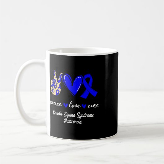 Liebe Cure Cauda Equina Syndrom Blaues Bewusstsein Kaffeetasse (Links)