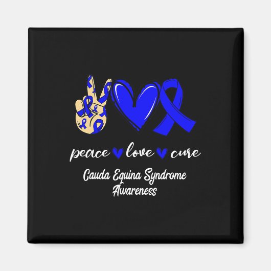 Liebe Cure Cauda Equina Syndrom Blaues Bewusstsein Magnet (Vorne)