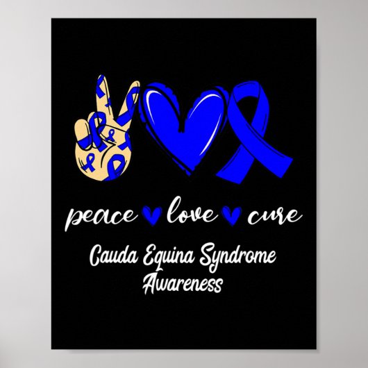 Liebe Cure Cauda Equina Syndrom Blaues Bewusstsein Poster (Vorne)