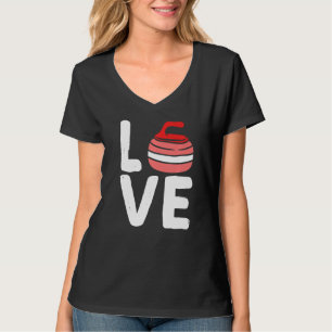Liebe Curling Stones Curling Team Coach Überspring T-Shirt