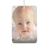 Liebe Custom 2 Foto Script Hearts Personalisiert Autolufterfrischer (Vorderseite)