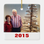 Liebe Custom 2-seitige Foto Weihnachten Keramikornament (Rückseite)
