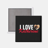 Liebe Custom Foto Herz und Name Poster Magnet (Vorderseite/Rückseite)