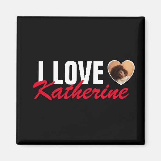 Liebe Custom Foto Herz und Name Poster Magnet (Vorne)