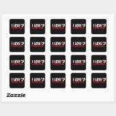 Liebe Custom Foto Herz und Name Poster Quadratischer Aufkleber (Blatt)