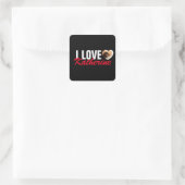 Liebe Custom Foto Herz und Name Poster Quadratischer Aufkleber (Tasche)