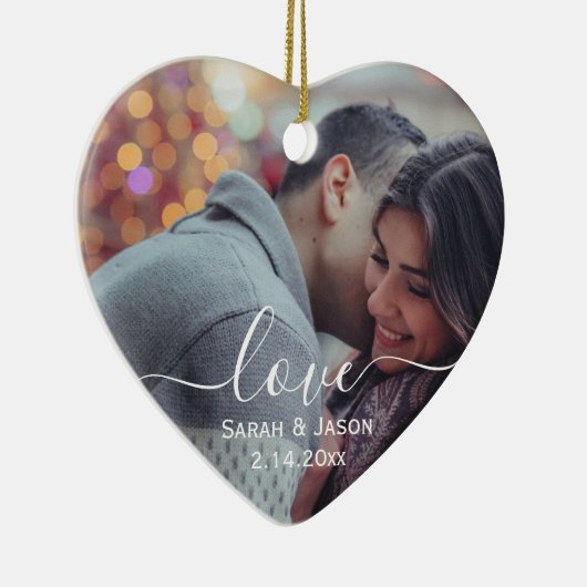 LIEBE | Custom Foto Wedding Keramik Ornament (Rechts)