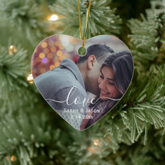 LIEBE | Custom Foto Wedding Keramik Ornament (Baum)