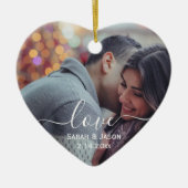 LIEBE | Custom Foto Wedding Keramik Ornament (Vorne)