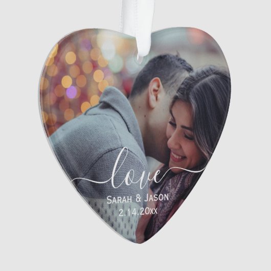 LIEBE | Custom Foto Wedding Ornament (Vorderseite)