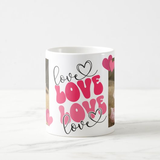 LIEBE Custom Fotos Herzt Valentinstag Tasse (Mittel)