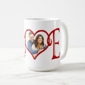 LIEBE Custom Heart Foto Kaffeetasse (VorderseiteRechts)