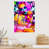 Liebe Cyborg R-10 Ken Gage Retrowave Poster (Küche)