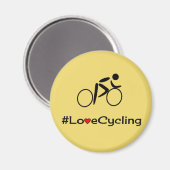 Liebe-Cycling-Beschriftung gelb Magnet (Vorderseite/Rückseite)