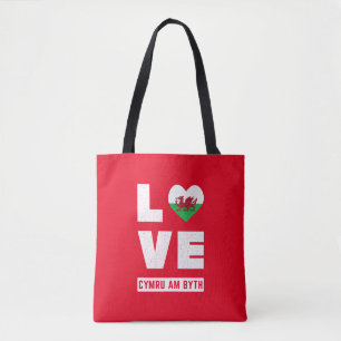 Liebe Cymru Am Byth Wales-Flagge Walisische Wurzel Tasche