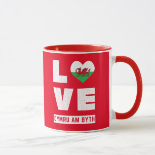 Liebe Cymru Am Byth Wales Flagge Walisische Wurzel Tasse