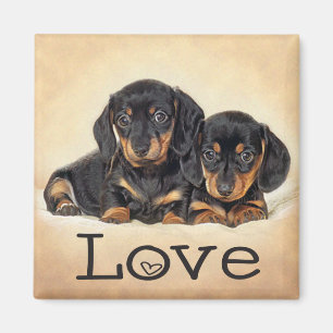 Liebe Dachshund Welpen Hund Kühlschrank Magnet