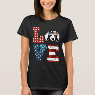 Liebe Dackel American Flag 4. Juli Geschenk T-Shirt