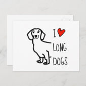 Liebe Dackel Feiertagspostkarte (Vorne/Hinten)