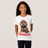 Liebe Dackel Welpen-Hundehemd T-Shirt (Vorne ganz)