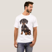 Liebe Dackel Welpen-Hundehemd T-Shirt (Vorne ganz)