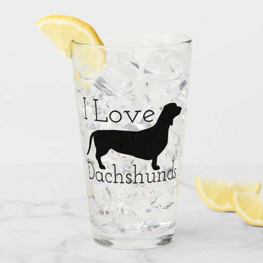 Liebe-Dackeln der Dackel-HundeSilhouette-I Glas (Vorderseite Ice)