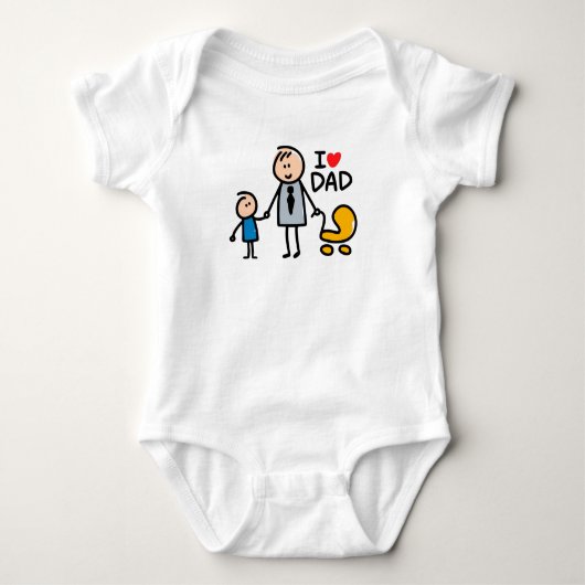 Liebe Daddy Print Baby Strampler (Vorderseite)