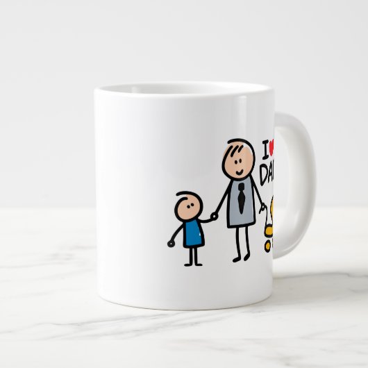Liebe Daddy Print Jumbo-Tasse (Vorderseite Rechts)