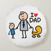 Liebe Daddy Print Rundes Kissen (Rückseite)