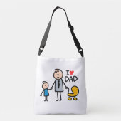 Liebe Daddy Print Tragetaschen Mit Langen Trägern (Rückseite)