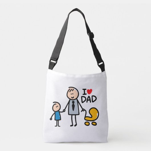 Liebe Daddy Print Tragetaschen Mit Langen Trägern (Vorderseite)