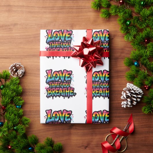 Liebe dafür, dass du atmest – Fette Regenbogen-Pri Geschenkpapier (Feiertagsgeschenk)