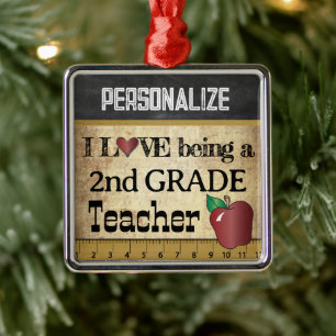 Liebe dafür, ein Lehrer der 2. Klasse zu sein Vi Ornament Aus Metall