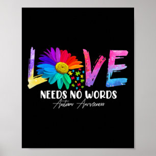 Liebe Daisy Autismus Bewusstsein braucht keine Wor Poster