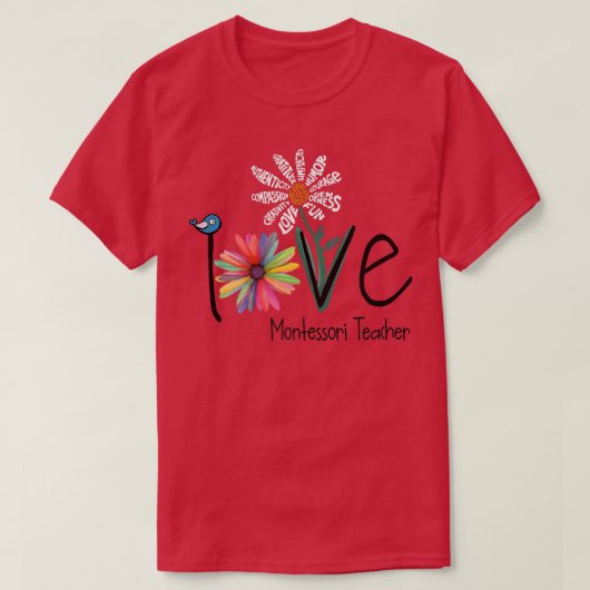 Liebe Daisy Blume Montessori Lehrerin T-Shirt (Design vorne)
