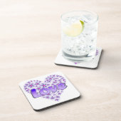 Liebe Daisy Heart Lila Getränkeuntersetzer (Rechte Seite)