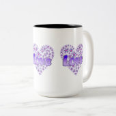 Liebe Daisy Heart Lila Zweifarbige Tasse (VorderseiteRechts)