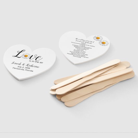 Liebe Daisy Wedding Program Fan Fächer (Non-assembled)