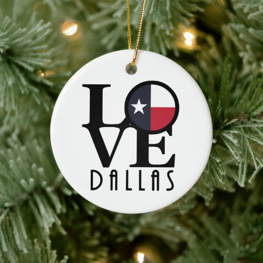 LIEBE Dallas Texas Keramik Ornament (Baum)