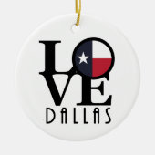 LIEBE Dallas Texas Keramik Ornament (Vorne)